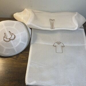 3-Piece Bag, Durable Cotton Mesh Laundry Bag, Sturdy Zipper, Breathable Mesh, Ex
